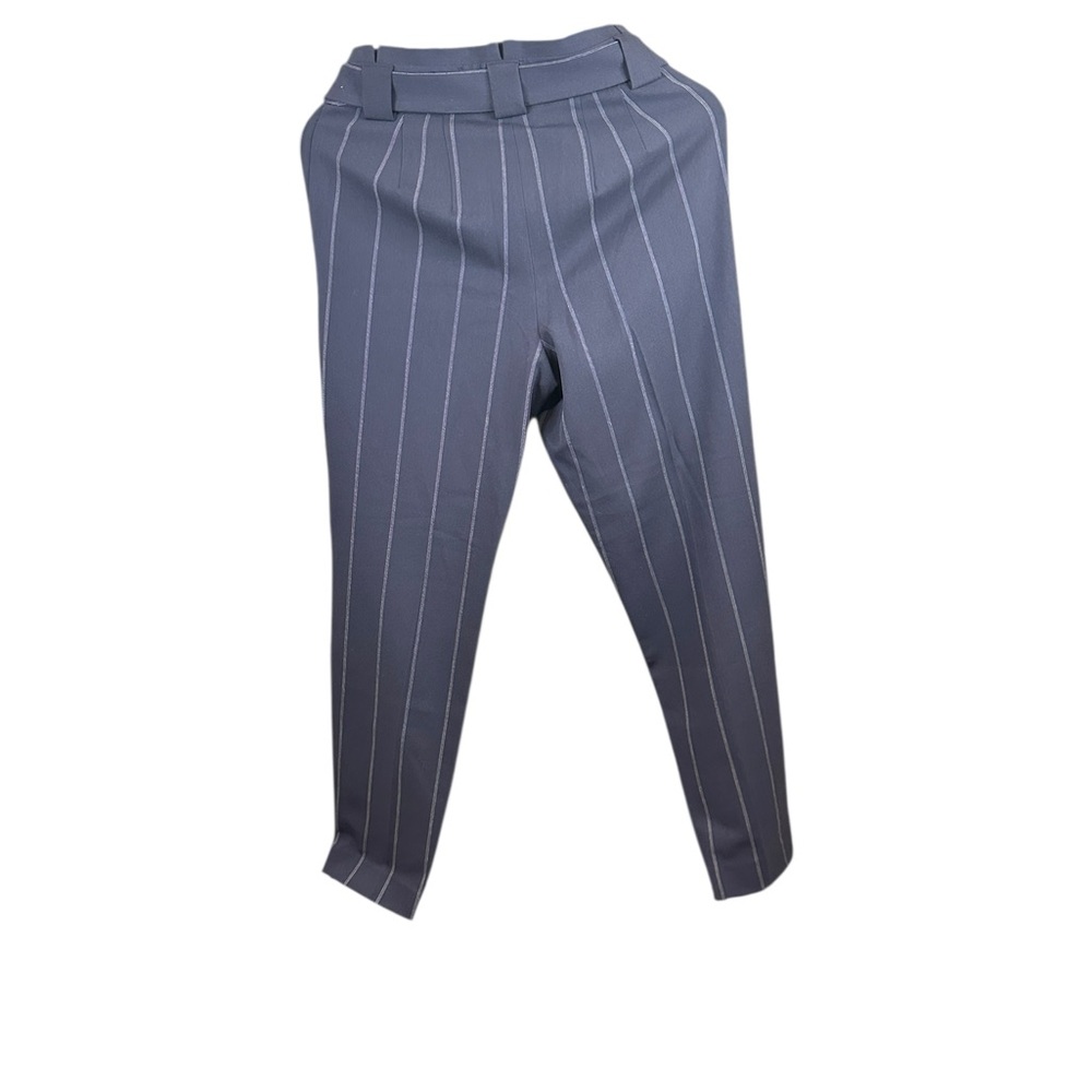 Express Navy Blue Pinstripe High Waist Pants Size 2 - Picture 3 of 8